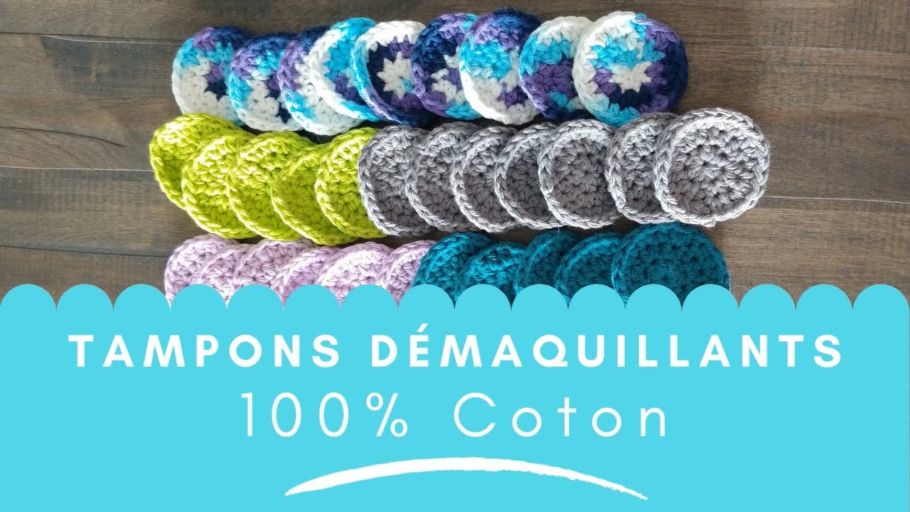 Tampon Démaquillant au crochet 100% coton - SIMPLE et FACILE