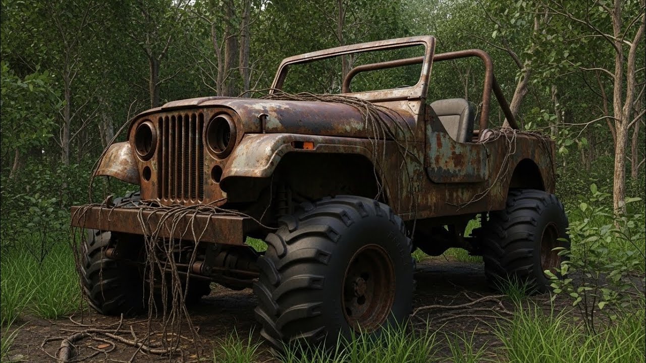 Silent Restoration of a Forgotten Monster Jeep | ASMR Car Restoration