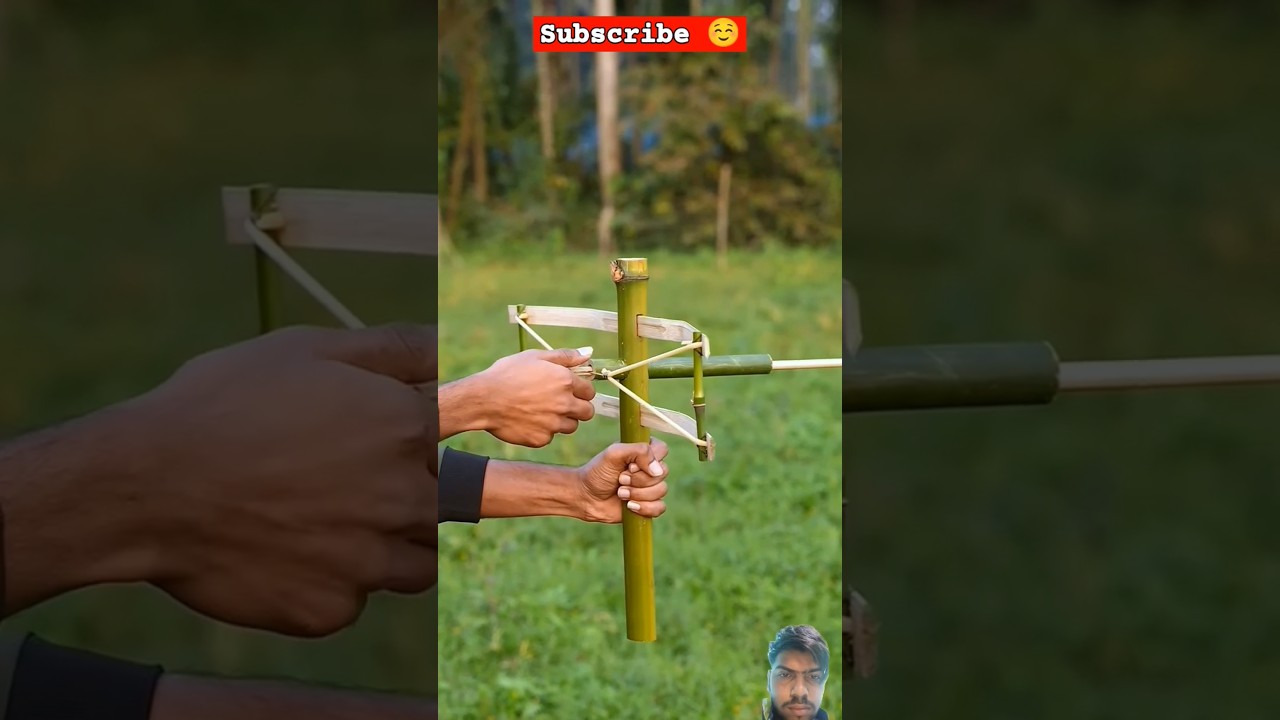 Bamboo Craft !! Handmade Bamboo Bow and Arrow!!#bamboogun #archery #bamboocrafts#shorts