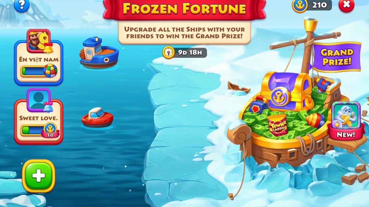 Township. Frozen Fortune. Tokens from Match 3 and heli pad. More insight.