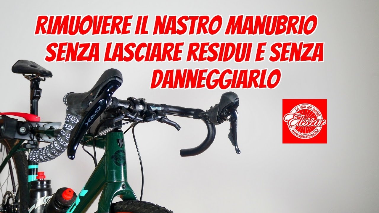 Rimuovere il nastro manubrio senza danneggiarlo e senza lasciare residui di colla