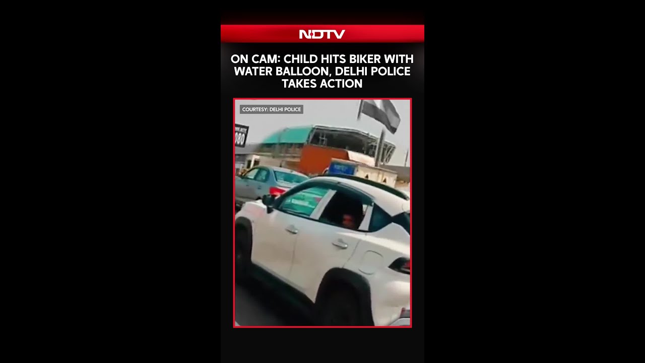 Delhi News | Child Hits Biker With Water Balloon From Moving Car, Delhi Police Takes Action