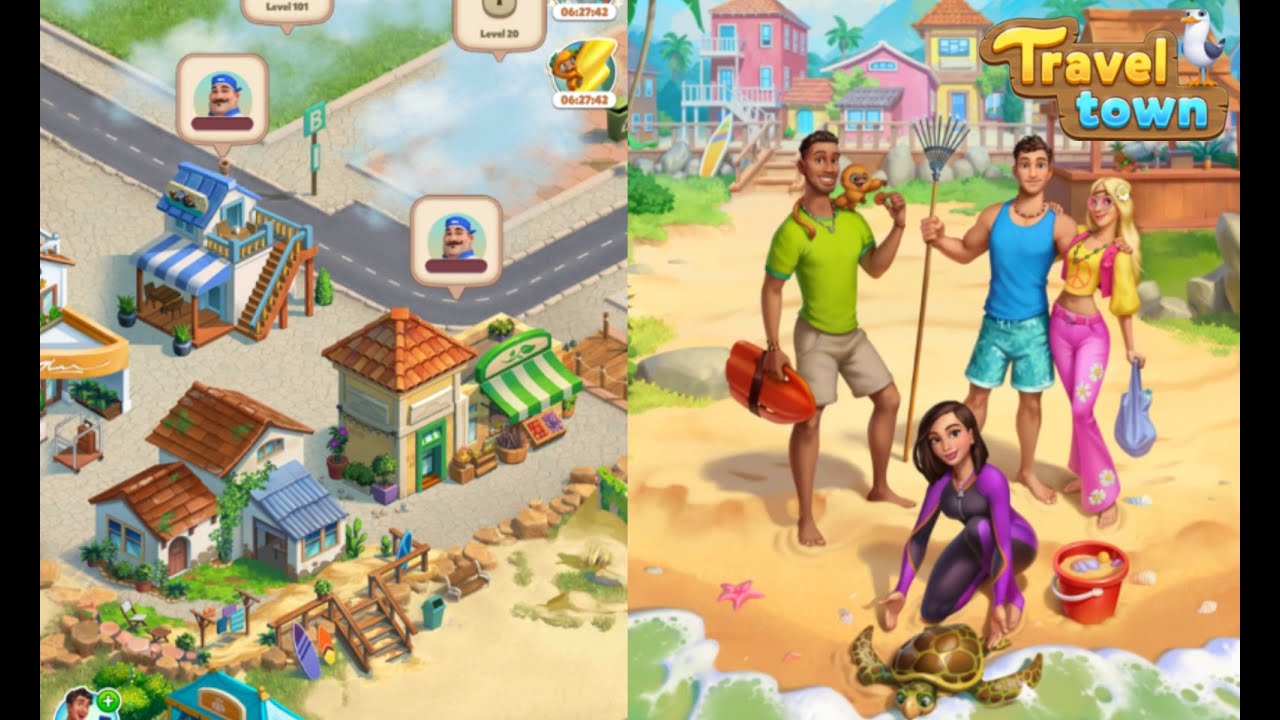 Travel Town - Merge Adventure | Level 18  Part 8 🐚🥗