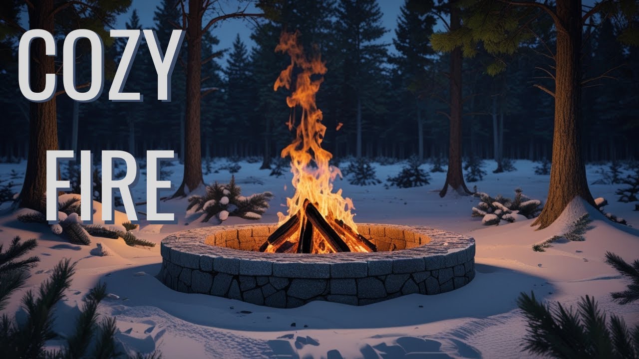 Cozy Winter Campfire in the Forest | Crackling Fire Sounds for Relaxation & Sleep