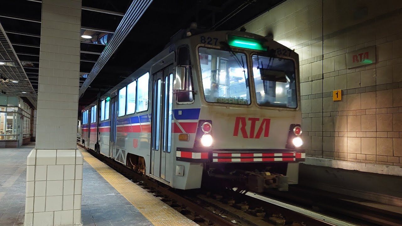 Ride On GCRTA 1980-81 Breda LRV 827 On the Green Line Train to Green Rd 