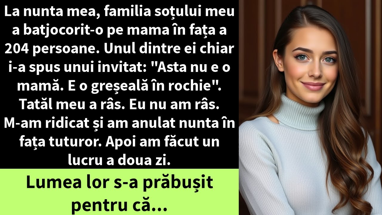 La nunta mea, familia soțului meu a batjocorit-o pe mama în fața a 204 persoane.