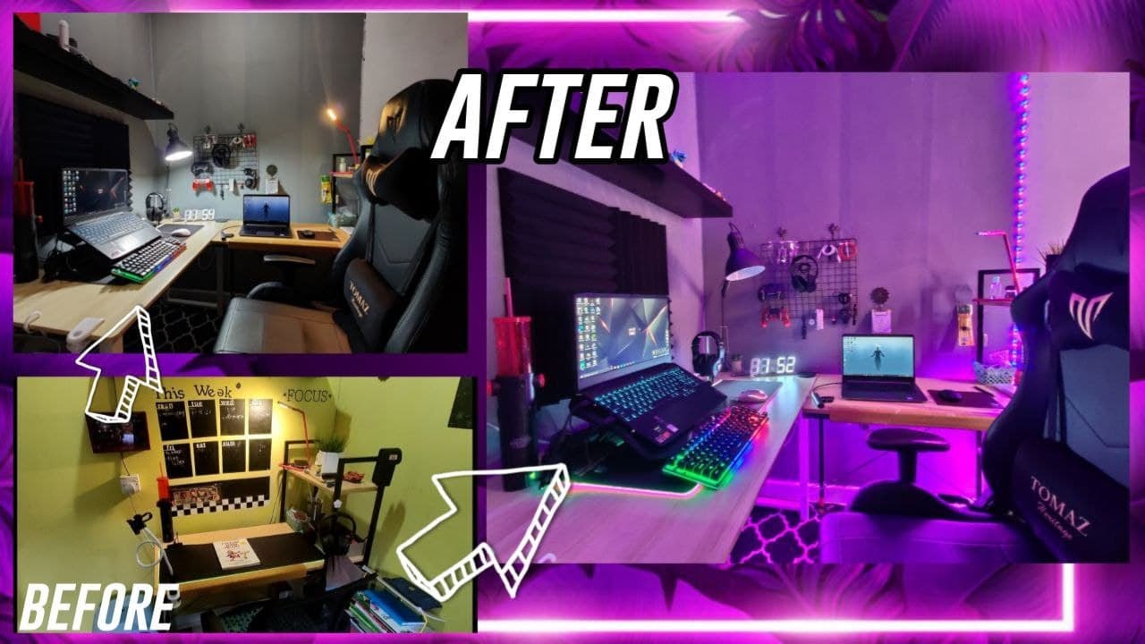 My Room Makeover W/ Desk D.I.Y | Minimalist ke Gaming? (MALAYSIA)