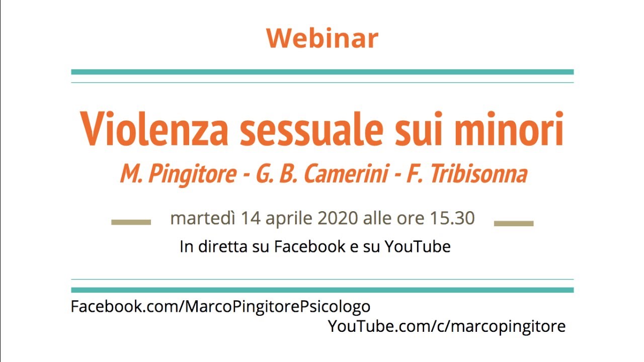 Webinar - Violenza Sessuale sui minori