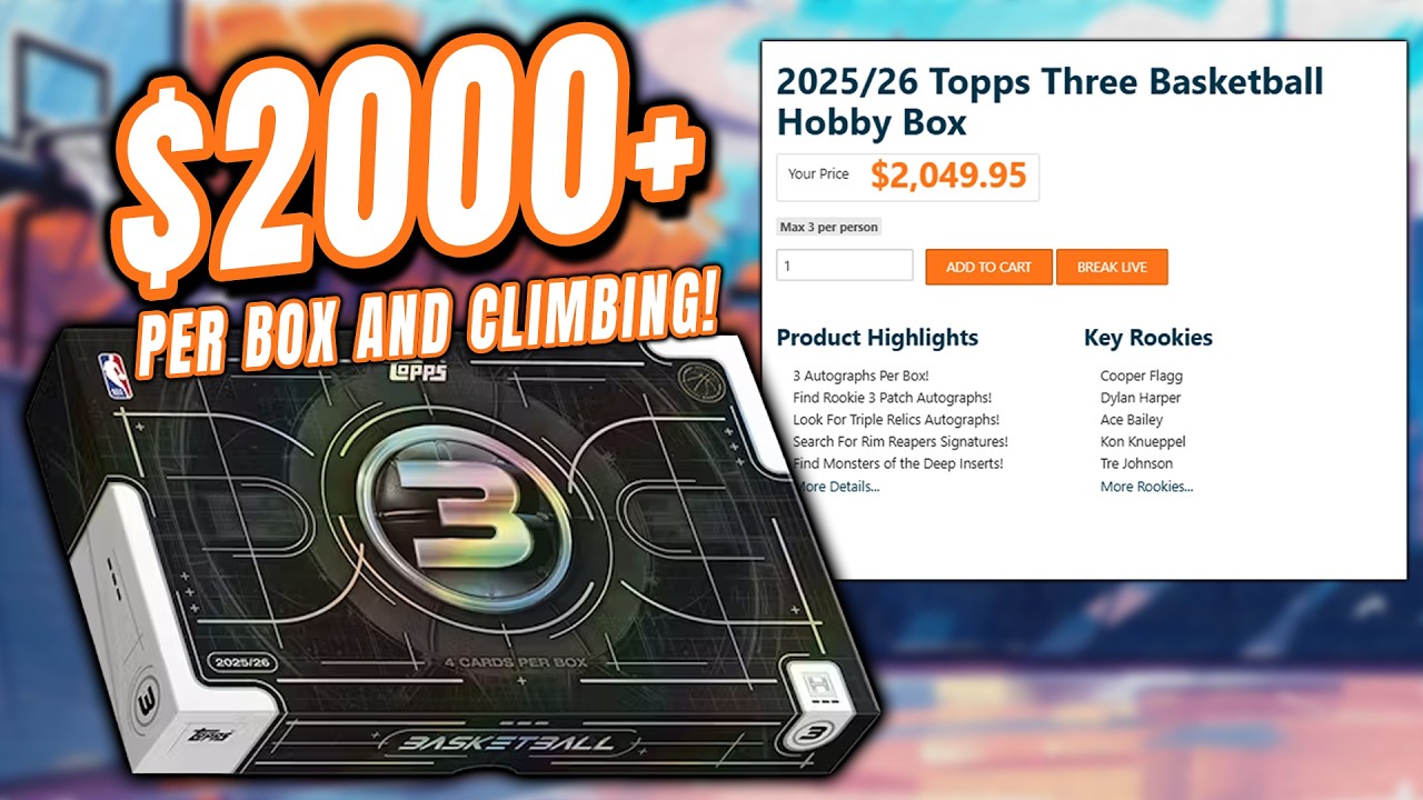 $2000 PER BOX AND CLIMBING! | 2025-26 Topps Three NBA Hobby Box Review