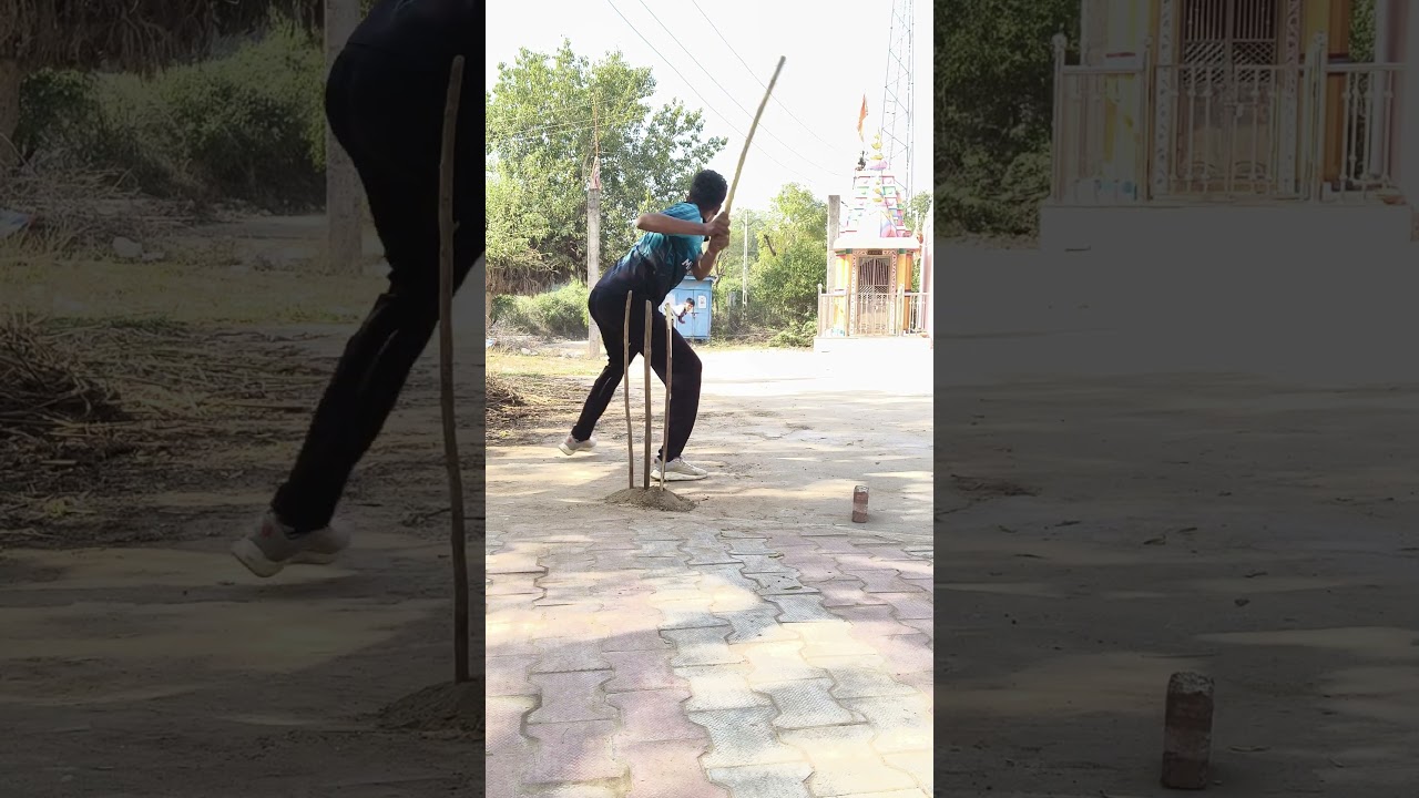 Batting with a stump and bowling with a wind ball – this is real gully cricket madness! 💥