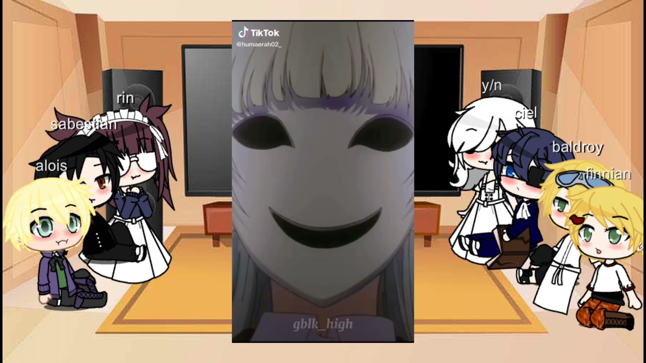 black butler + y/n reaction to y/n tiktok (gacha club)