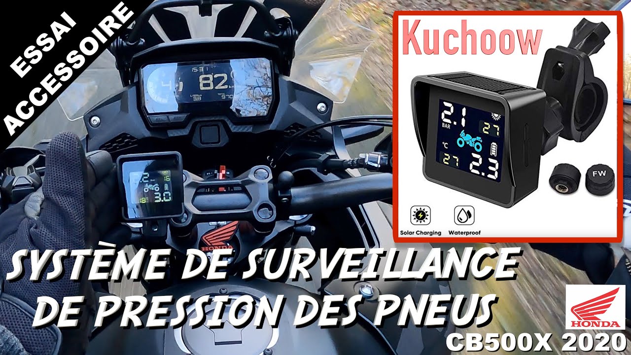 Essai d'un système de surveillance de pression des pneus pour motos, Kuchoow - HONDA CB500X de 2020