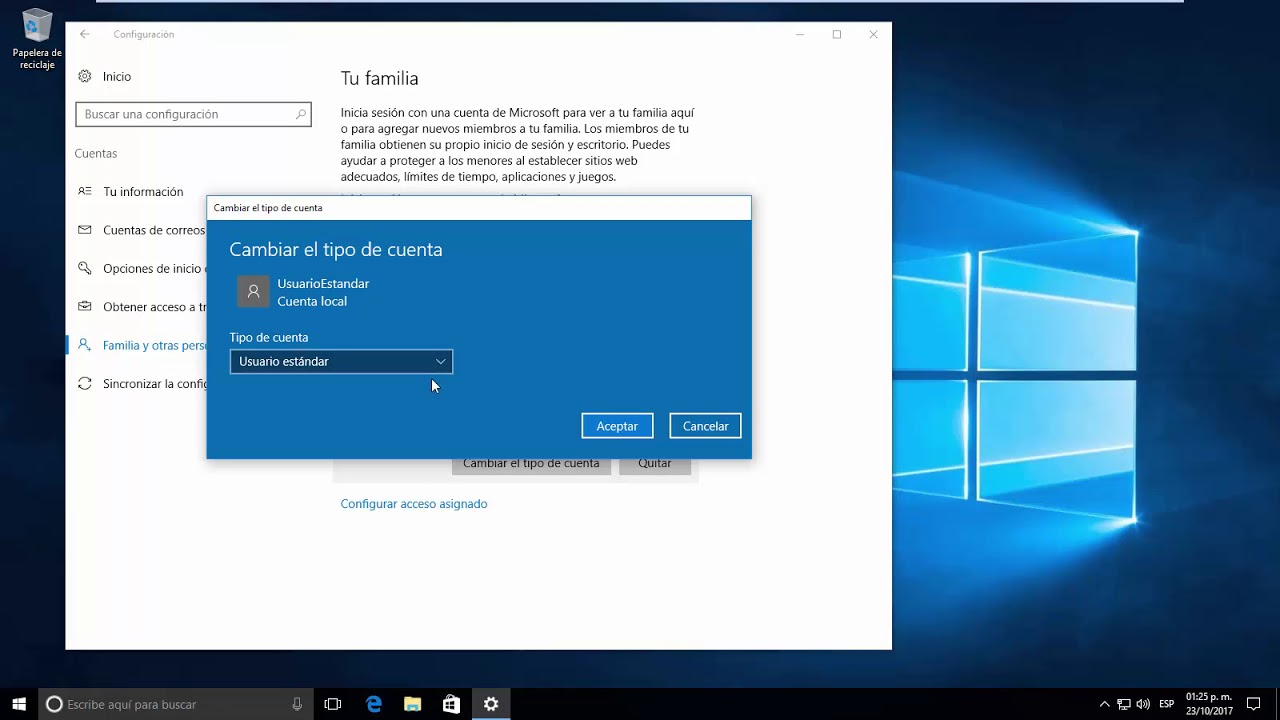 Crear cuentas Locales en Windows 10 de Administrador, Usuario Estandar (Diferencia entre ellas)