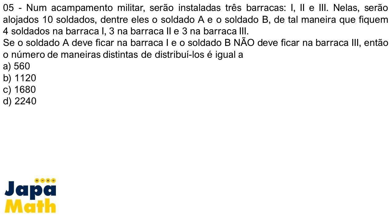 Prova Resolvida AFA(2012 - 2013) - Análise Combinatória