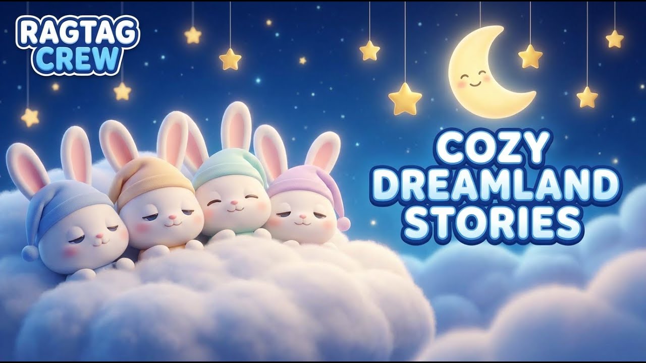 Adorable 5 White Rabbits' Magical Bedtime Lullaby | Kids Story