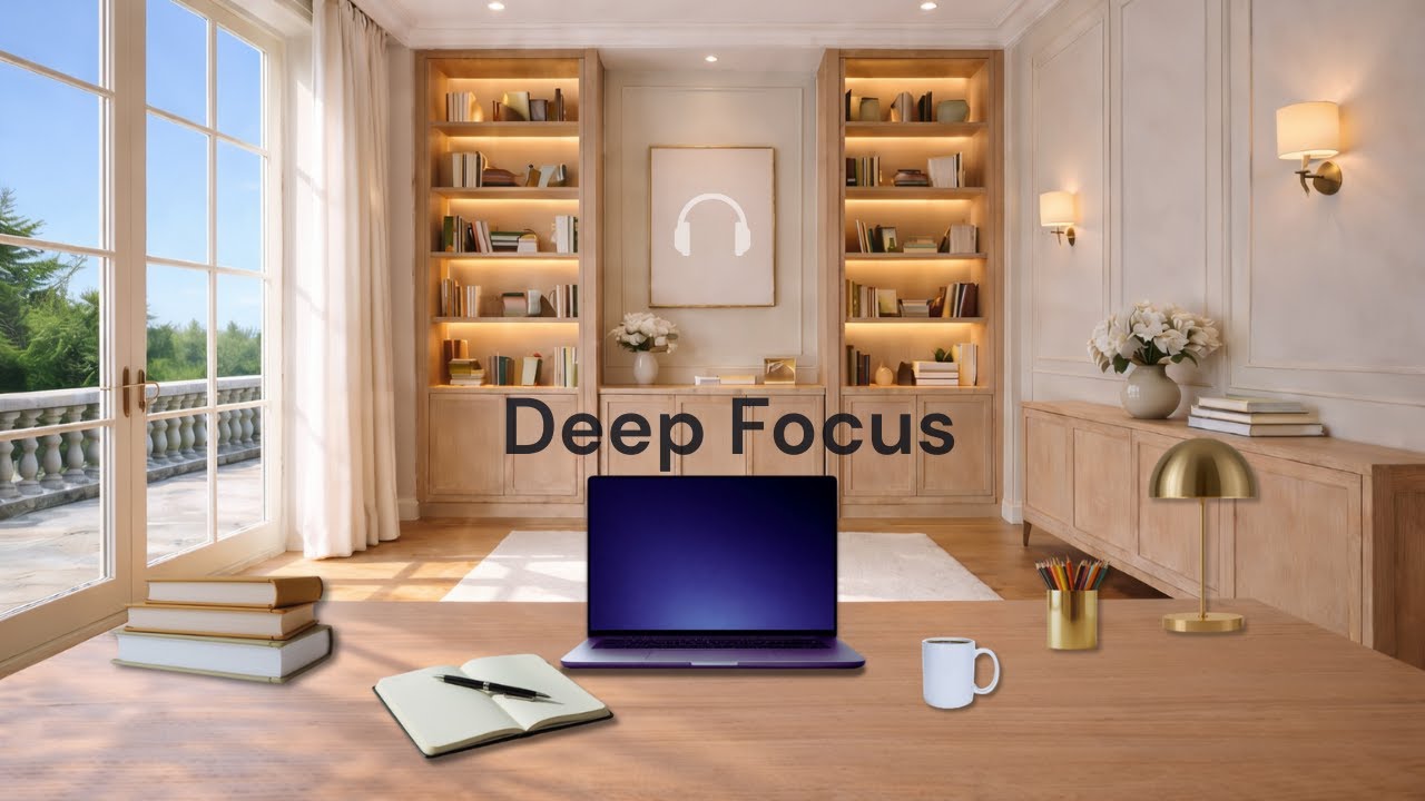Deep Focus Music | Cozy Daylight Desk Ambience | 75 Minutes
