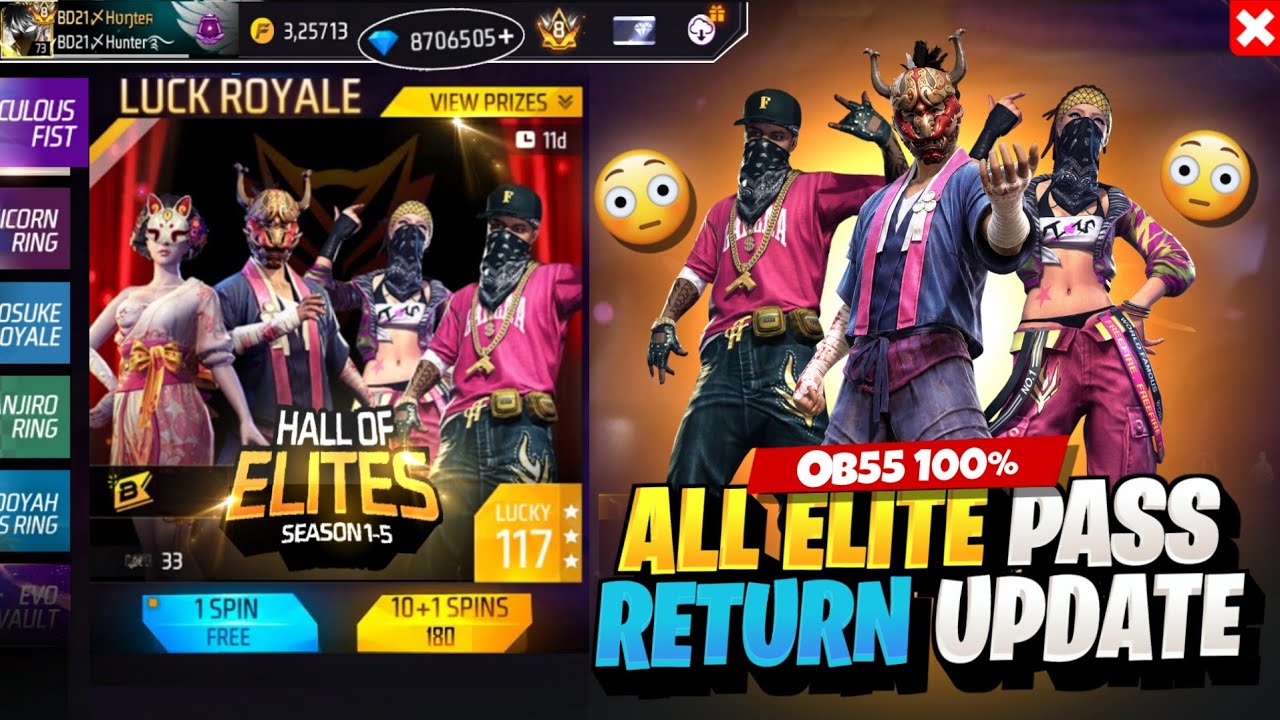 Old Elite Pass Bundle Return Confirm Date |New Event Free Fire Bangladesh Server|Free Fire New Event