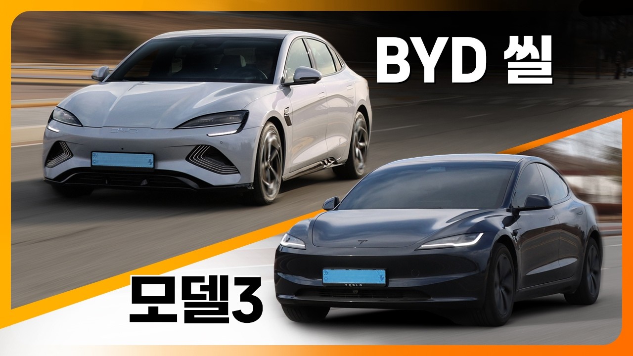 모델3 vs 씰, 나란히 몰아보니 디자인보다 더 확실한 차이! (모델3 RWD 4199만원, 씰 플러스 4190만원)