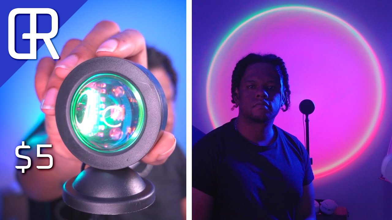 SO CHEAP! RBG Sunset lamp projector Review