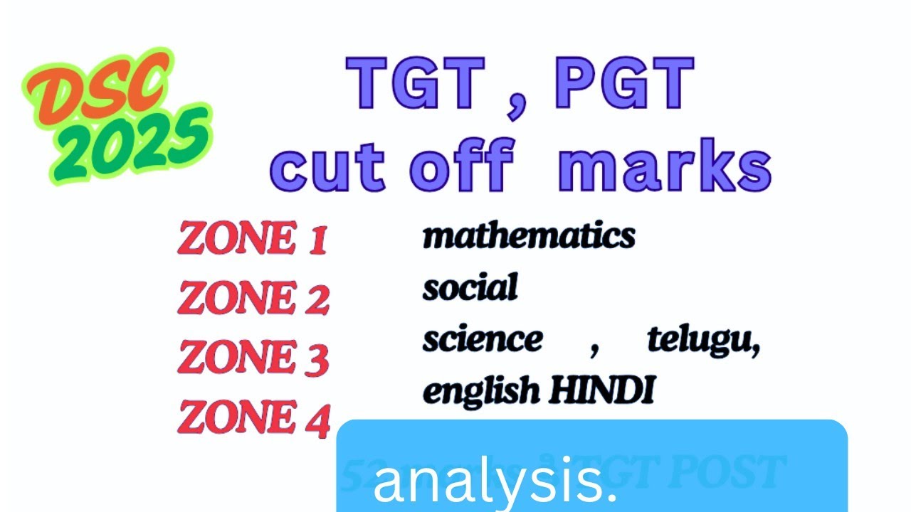 TGT ,PGT CUTOFF MARKS ANALYSIS || AP DSC 2025