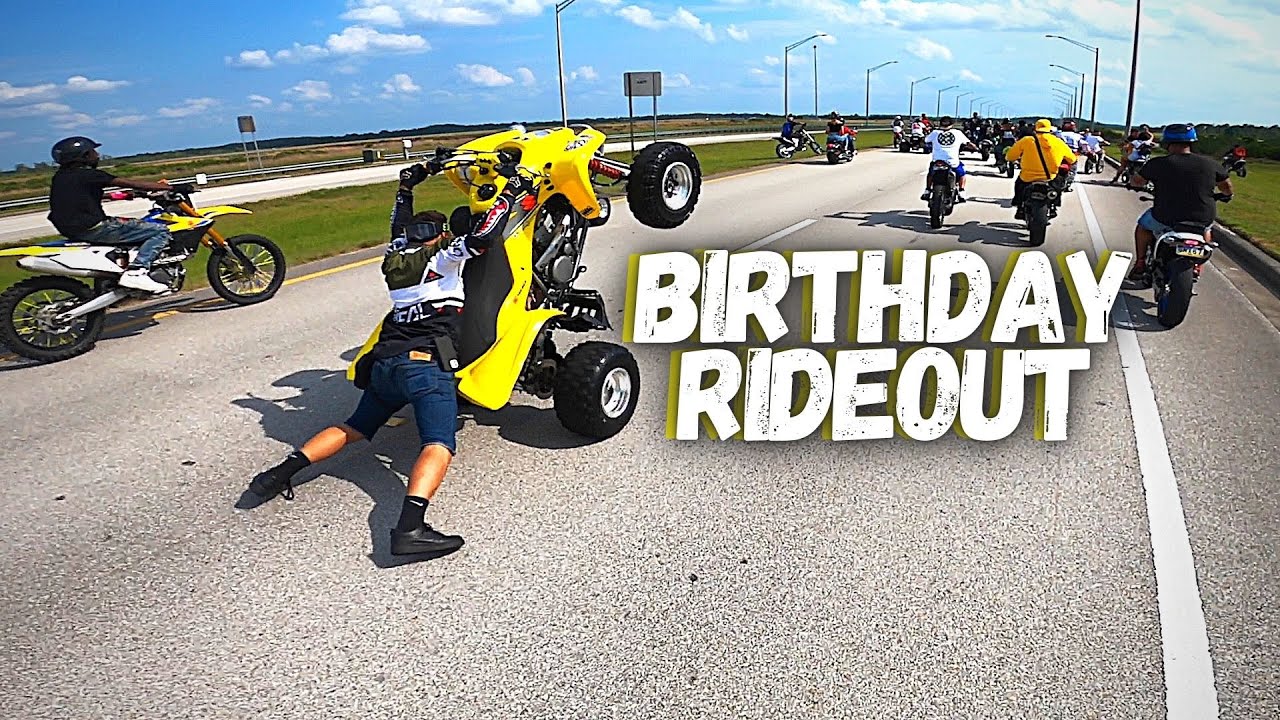 Crazy Birthday Motorcycle Rideout | Wheelies & Cops | Mr2Moto