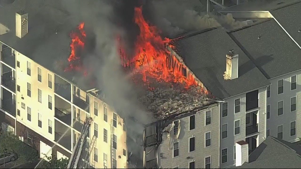 3-alarm fire at College Park apartment building sends smoke, flames into sky
