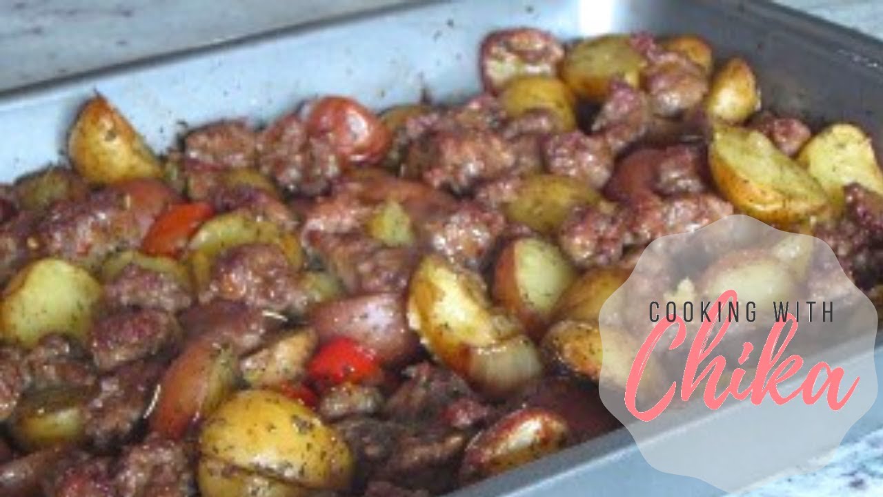 Roasted Sausage Pepper & Potato Bake  – Italian Sausage Bake | Episode 37