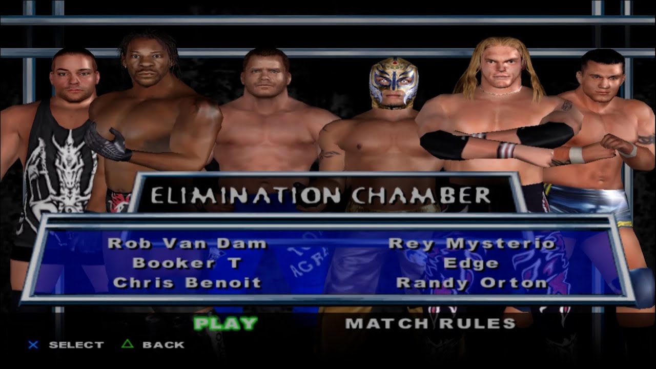 WWE SmackDown! HCTP - RVD,BookerT,ChrisBenoit,ReyMysterio,Edge,RandyOrton (ELIMINATION CHAMBER)