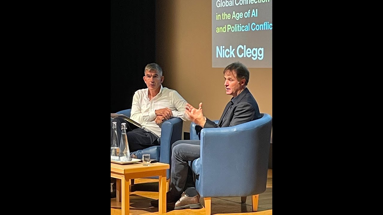 Robinson Alumnus the Rt Hon Sir Nick Clegg and Matt Brittin in conversation.