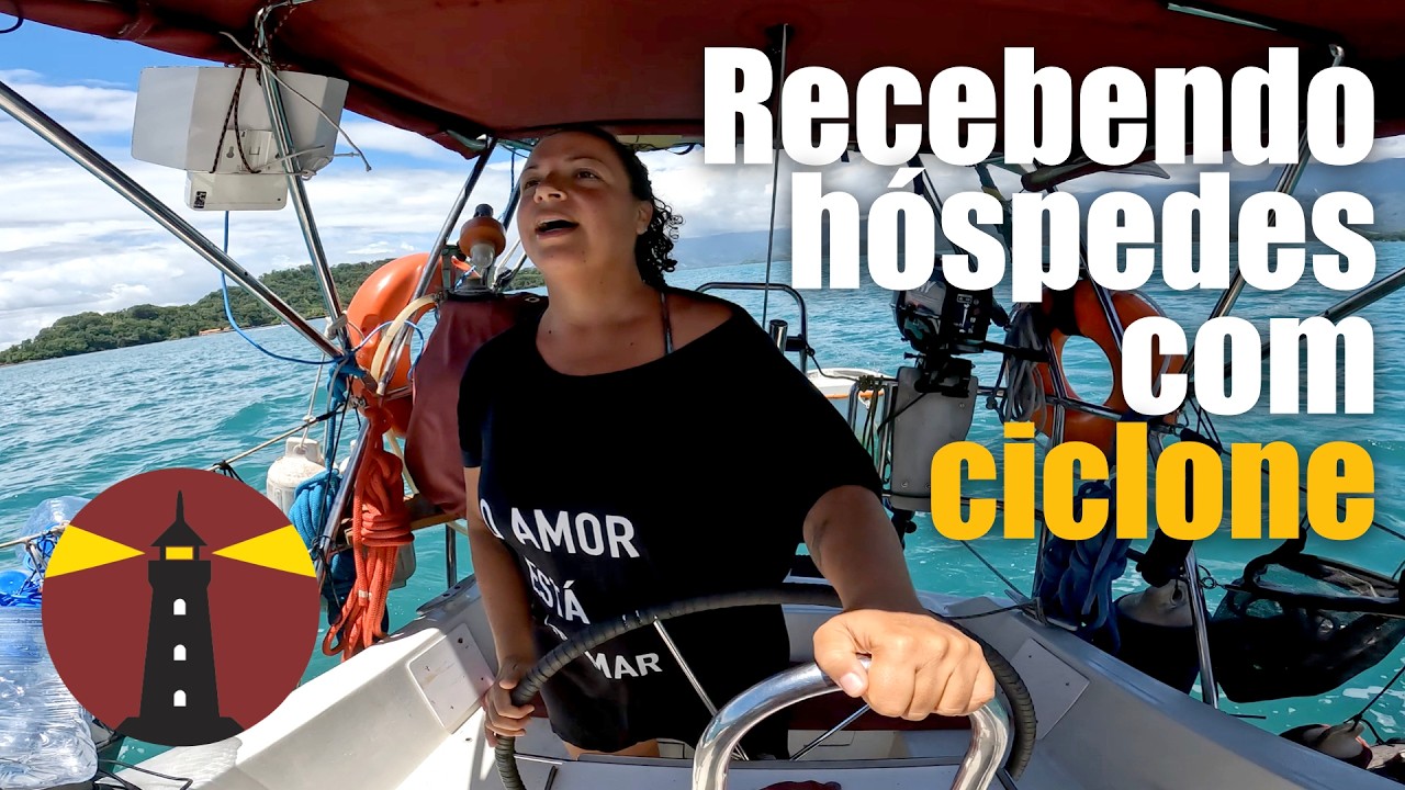 AVENTURA TOTAL Recebendo hóspedes no barco durante um CICLONE