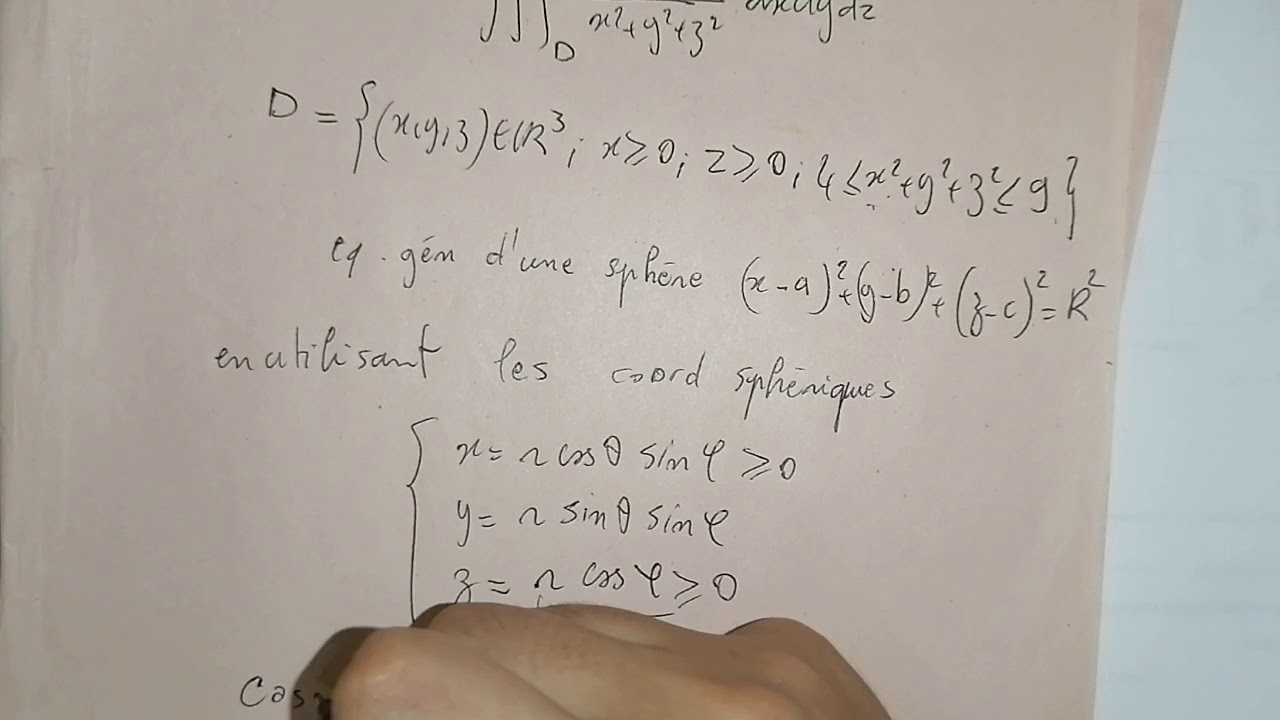 exercice 3 intégrales triples : DS 2019