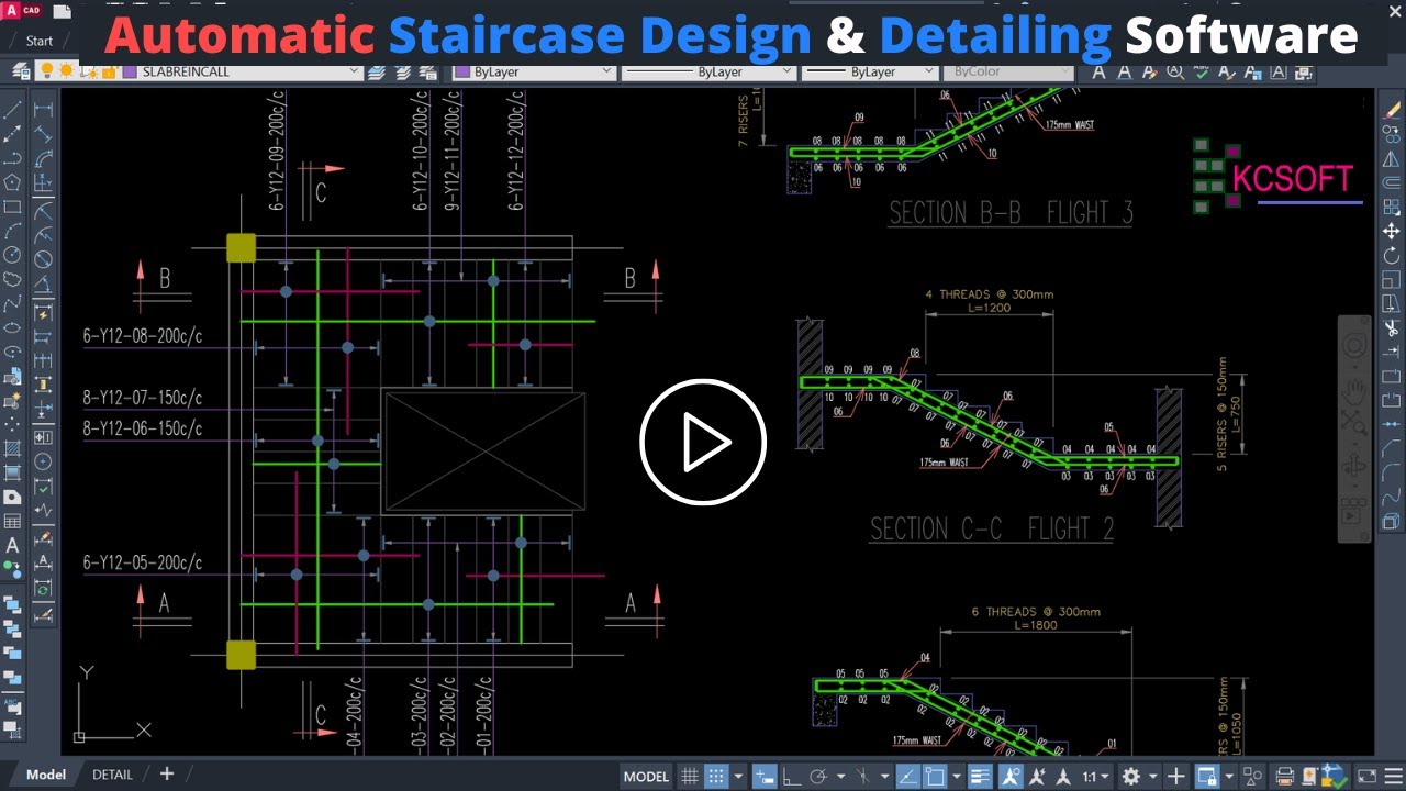KCsoft 2022: Open Well Staircase Design and Detailing using KCSOFT 2022 Software