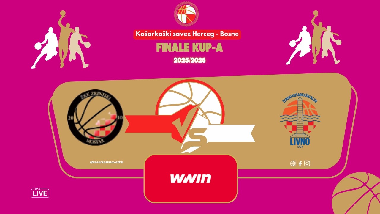 🟣 UŽIVO: ŽKK Zrinjski 2010 vs ŽKK Livno | Finale Kupa KSHB za žene | 21.02.2026