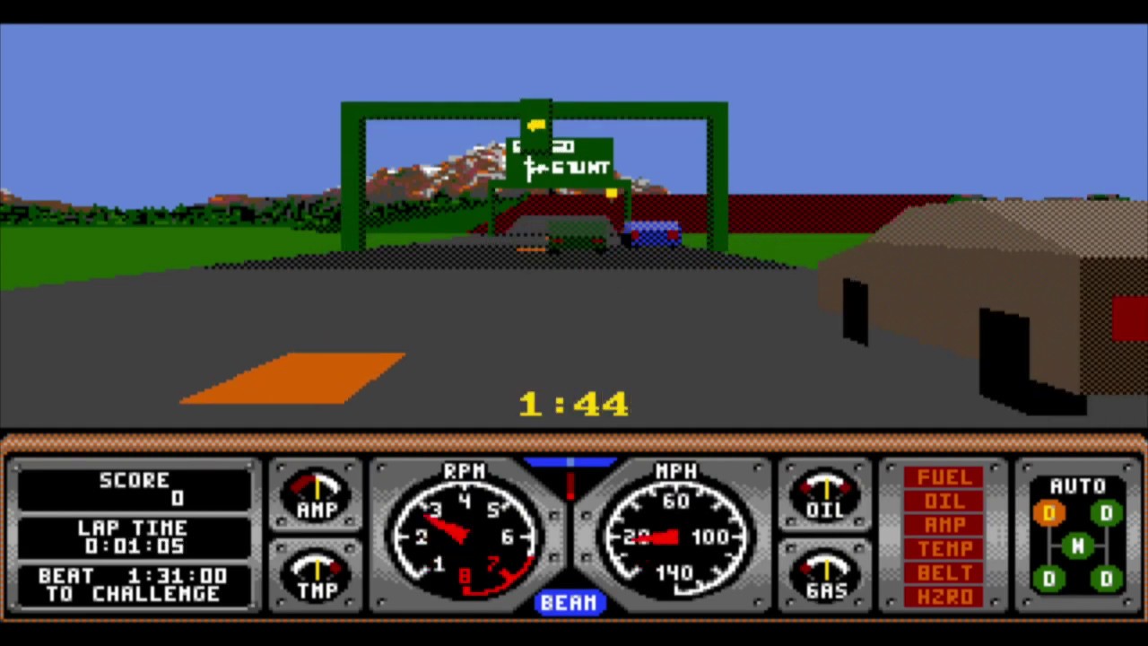 Hard Drivin' (IBM PC) - VGA Graphics - Retro PC - Stunt Track Completed 100%