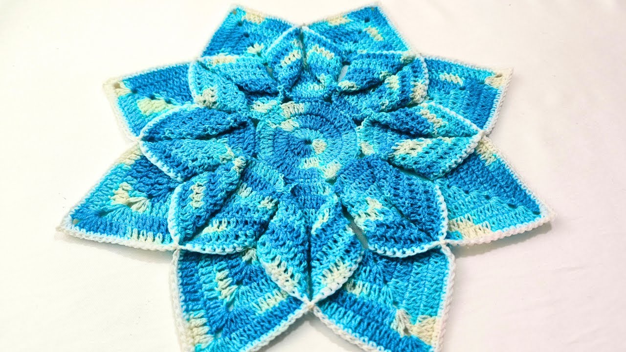 💙 BEAUTIFUL 💙 Multi-Layered Flower Crochet Doily | EASY Blue & White Crochet Pattern #374 🌸