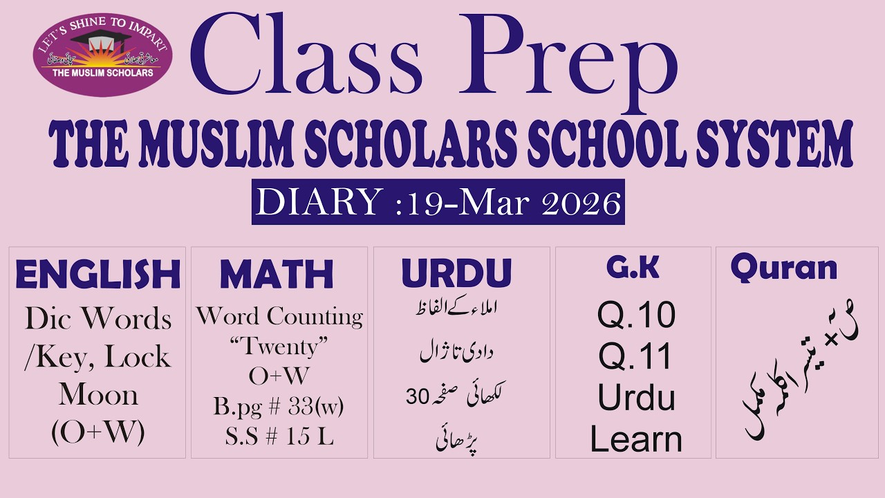 Class  prep Online Class ,  19 March 2026 , Tmsss