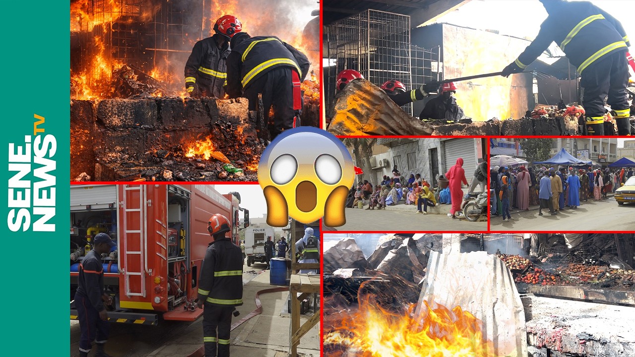 Guédiawaye : Un incendie ravage le marché Sahm, les commerçants désemparés