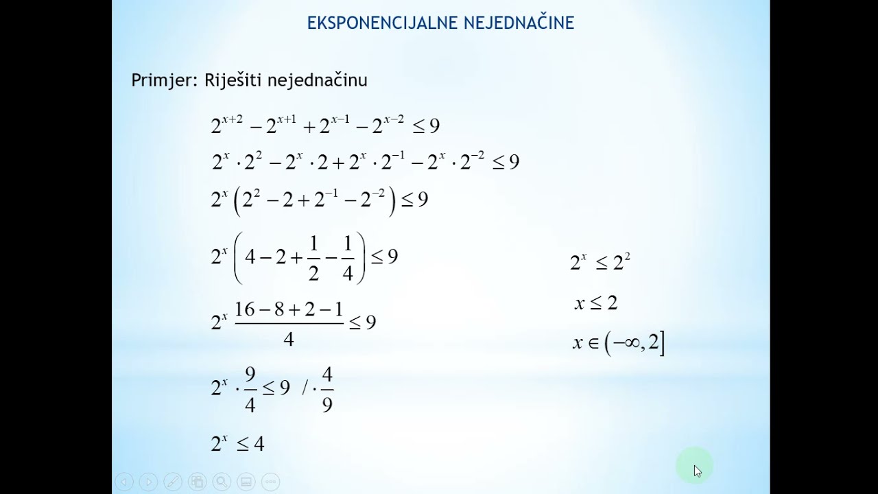 eksponencijalne nejednačine - I dio