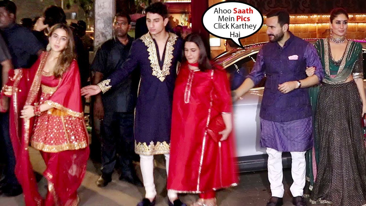 Sara Ali Khan IGNORES Dad Saif Ali Khan Infront Of Mom Amrita Singh @ Anil Kapoor Diwali Party 2019