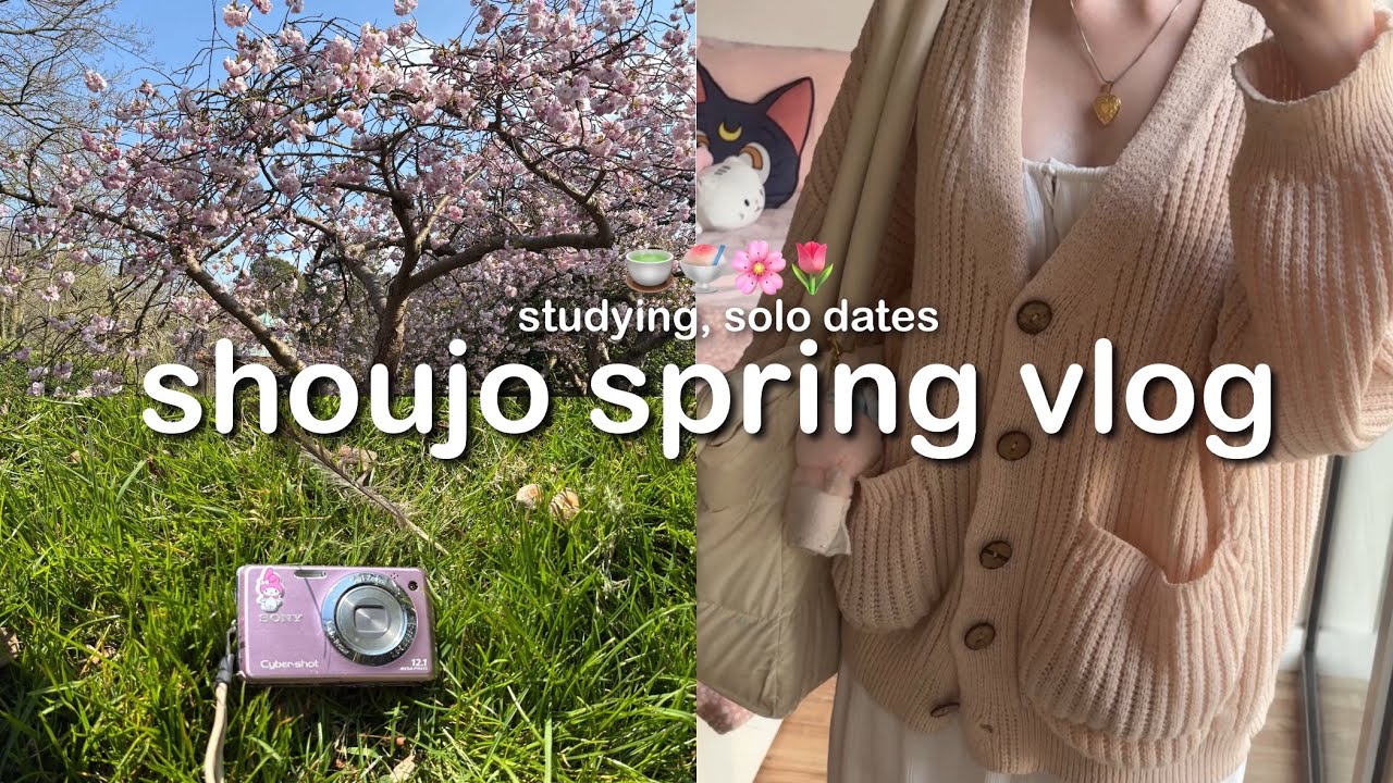 shoujo girl spring vlog 🍵🌸baking, studying, parks