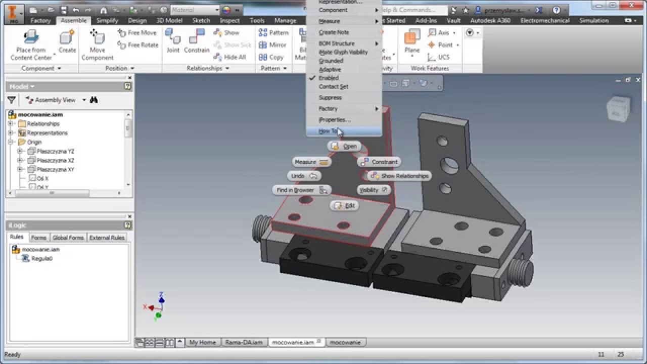 Autodesk Inventor - wycena materiałowa w liście części