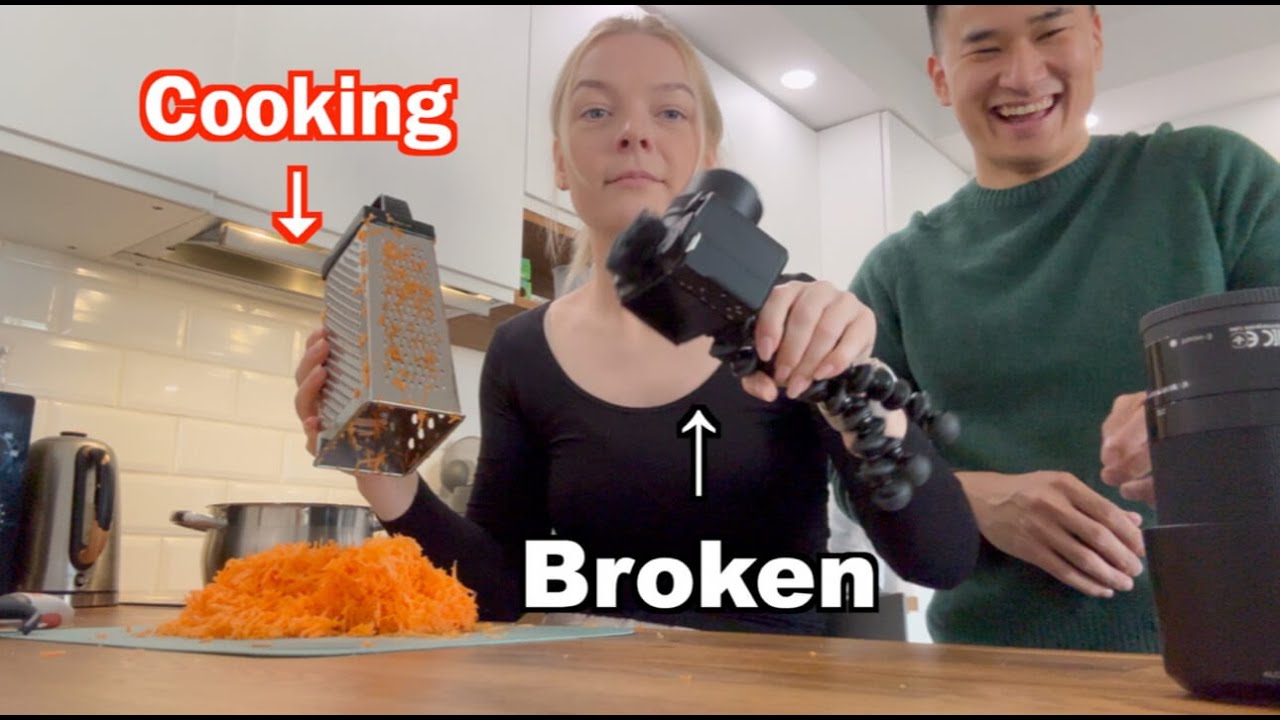 Expensive camera broke while we were cooking Japanese curry...😞