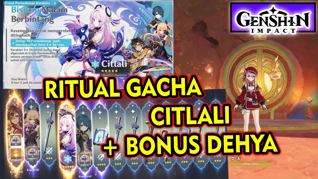 Genshin Impact | Full Ritual Gacha Citlali (Bisikan Malam Berbintang)