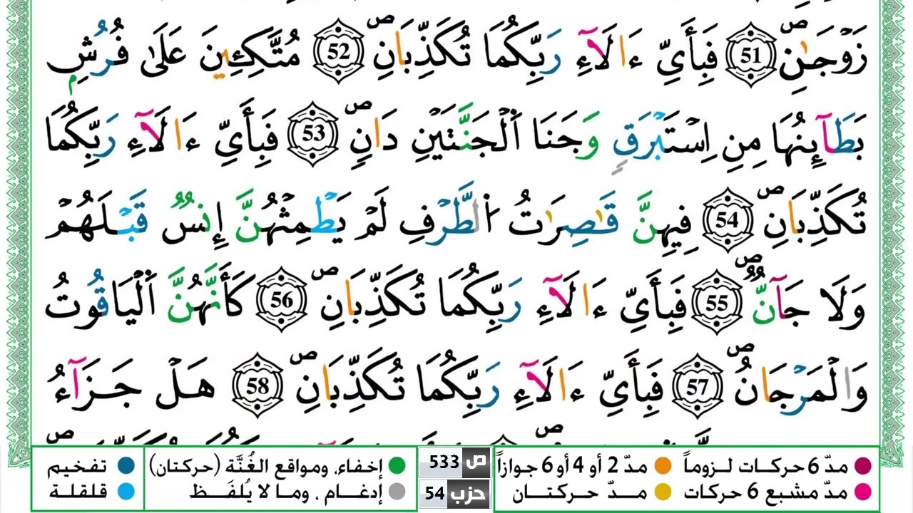 سورة الرحمن القسم الثاني مكرر ياسين الجزائري برواية ورش عن نافع