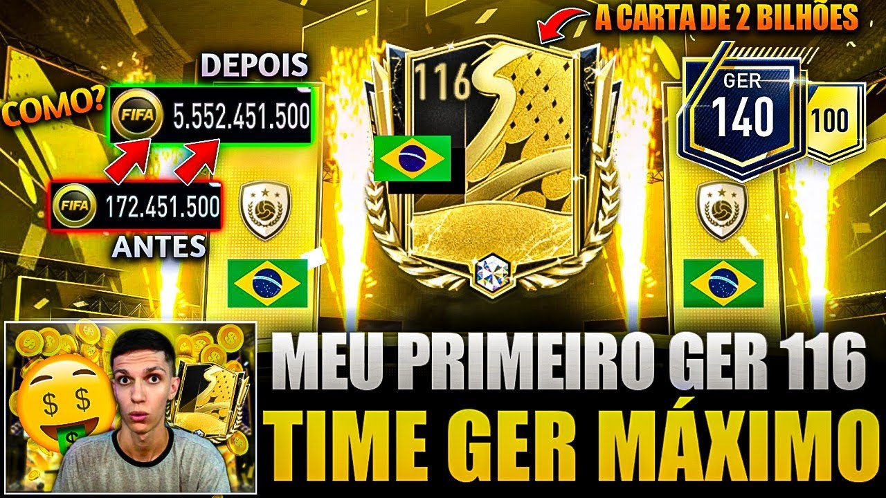 O BR🇧🇷 GER 116 CHEGOU🔥 COMO FIZ 5 BILHÕES DE COINS & CHEGUEI NO GER MÁXIMO😱 FIFA MOBILE 23