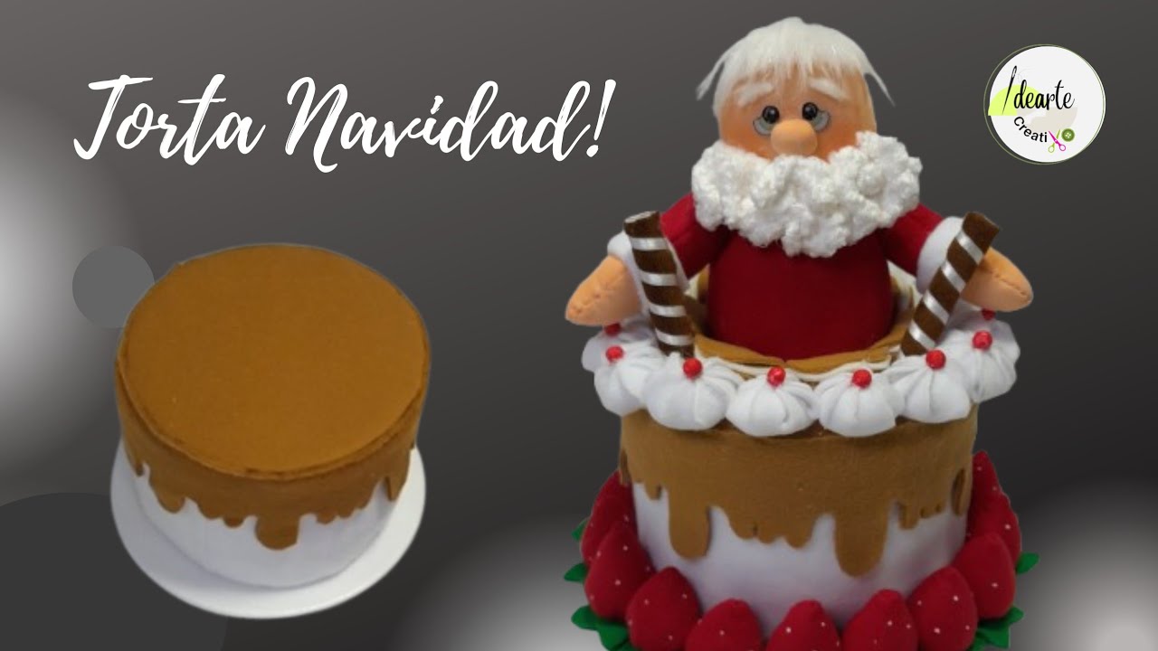 COMO HACER UNA  TORTA  NAVIDEÑA  EN  TELA!😍 Moldes