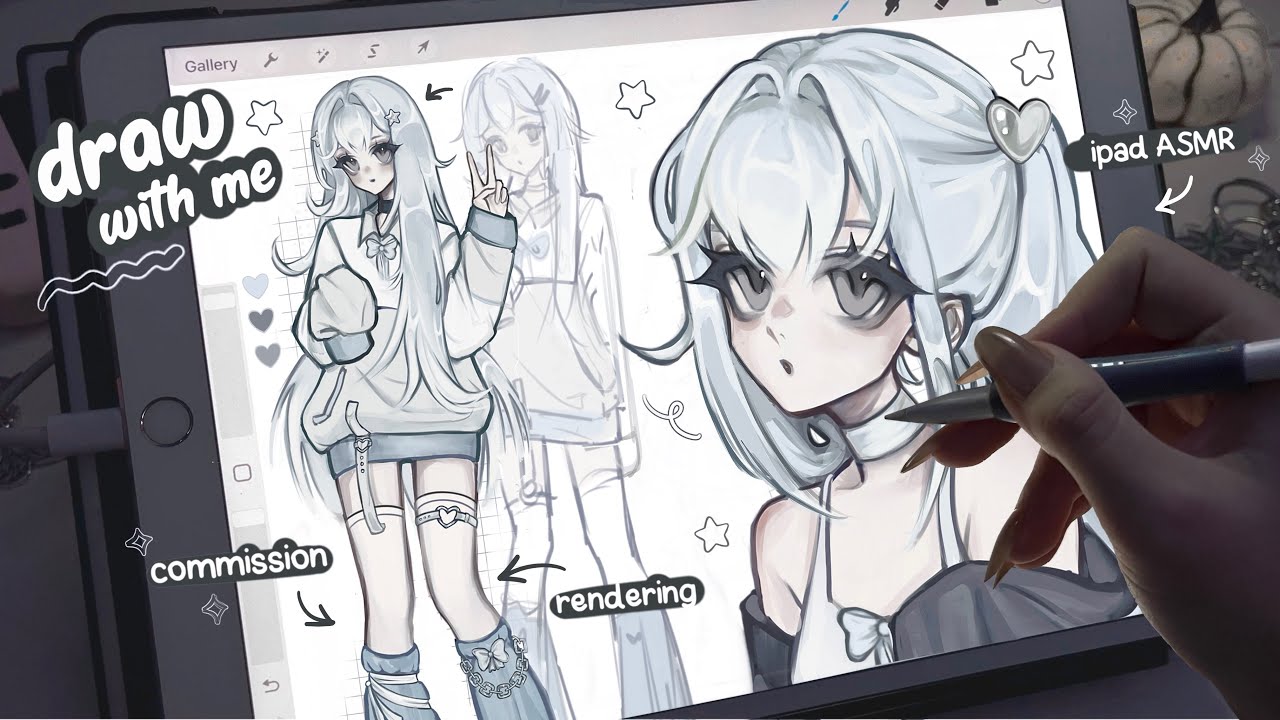 draw with me ⋆୨୧˚ an art commission .ᐟ🫧 ˚✧ ˖  [ procreate, real time process, ipad asmr  ]