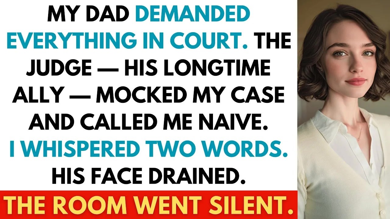 My Dad Demanded Everything In Court — Until I Whispered Two Words That Made the Judge Turn Pale