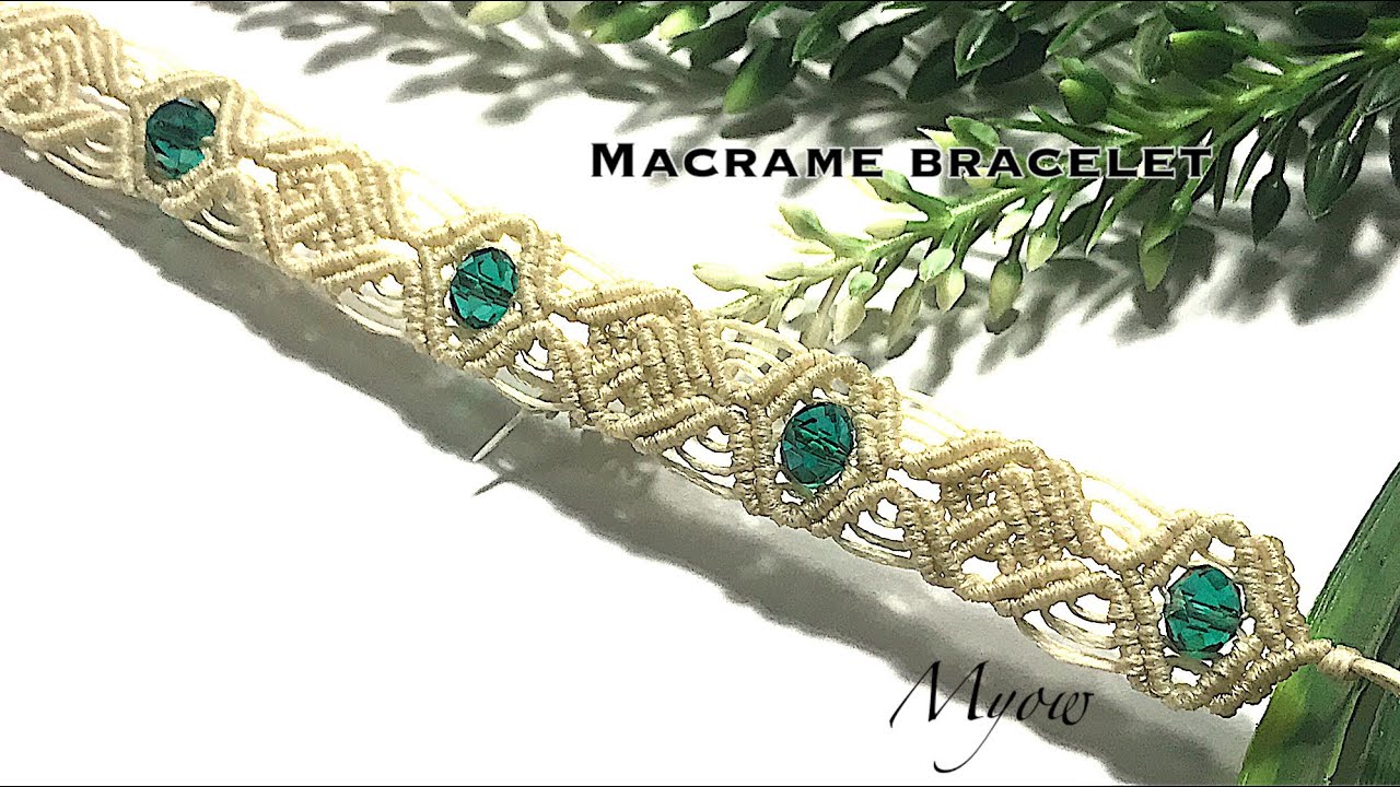 MACRAME BRACELET | ELEGANT MACRAME CHAINLET WITH CRYSTAL | MYOW 247