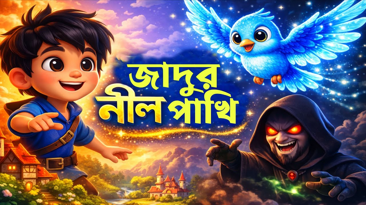 জাদুর নীল পাখি ও সাহসী আরিন | 3D Cartoon Fairy Tale in Bangla | Bangla Rupkothar Golpo | 3D Story